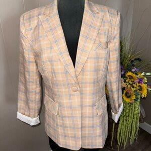 Modful • Plaid Single Button Blazer Jacket